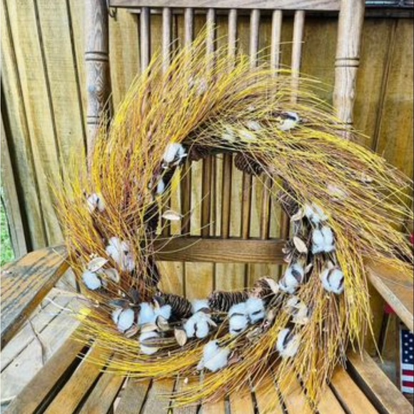 Cotton & Needles Fall Wreath - Picture 4 of 10